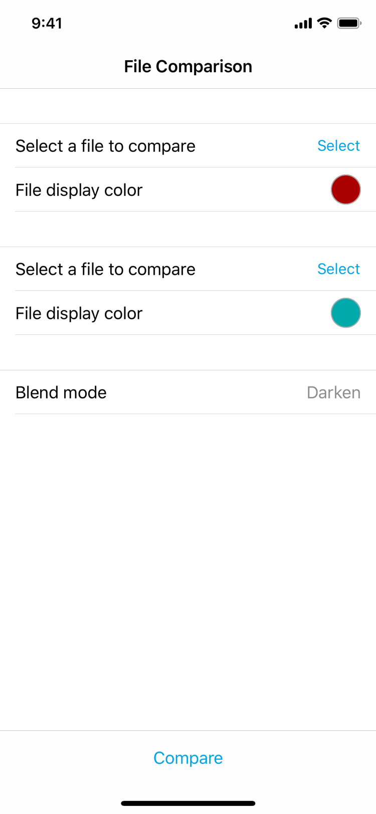 File comparison control.