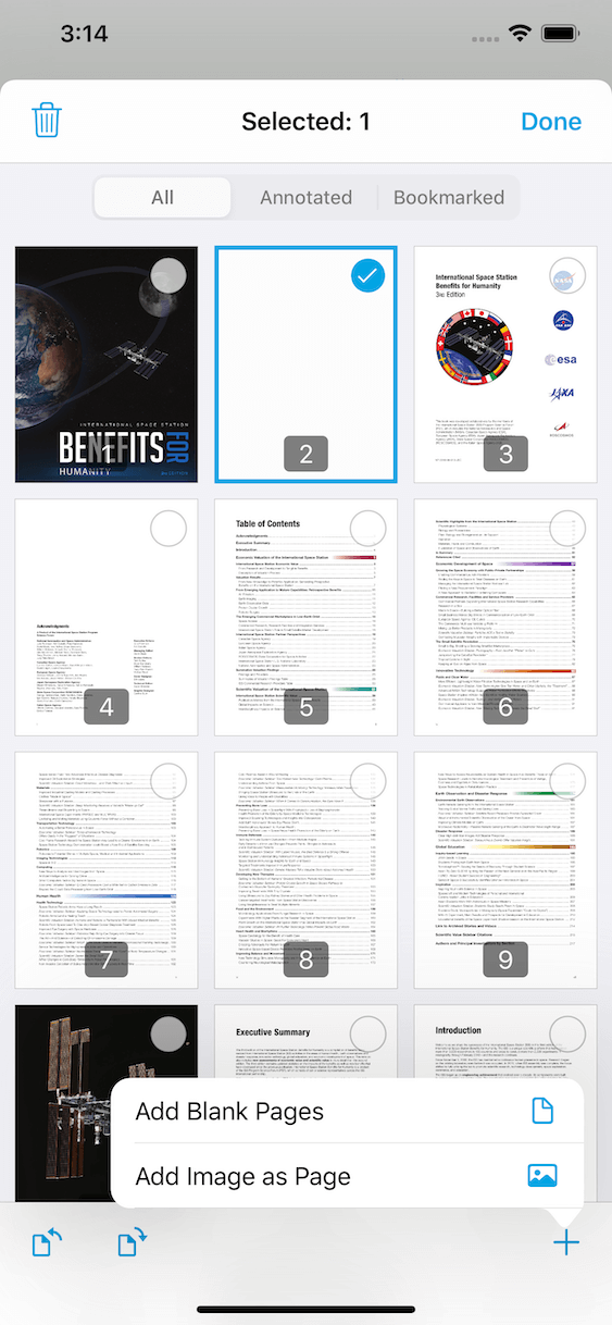 Add images as pages