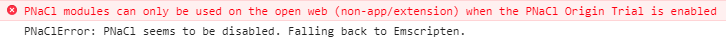 PNaCl disabled